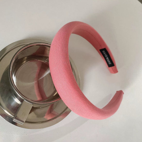 Cute Candy Color Wide Brim Sponge Headband Handmade Geometric Cloth Hair Accessory For Women Wholesale