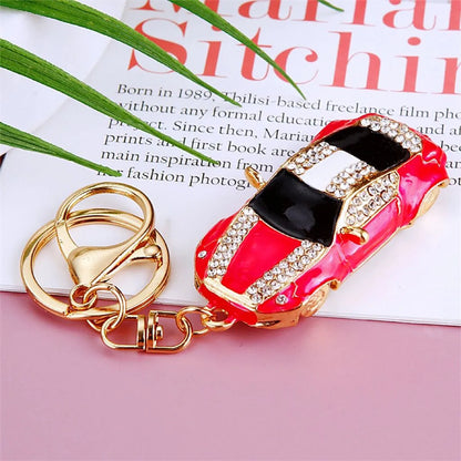 Cute Car Alloy Plating Inlay Rhinestones Unisex Keychain 1 Piece