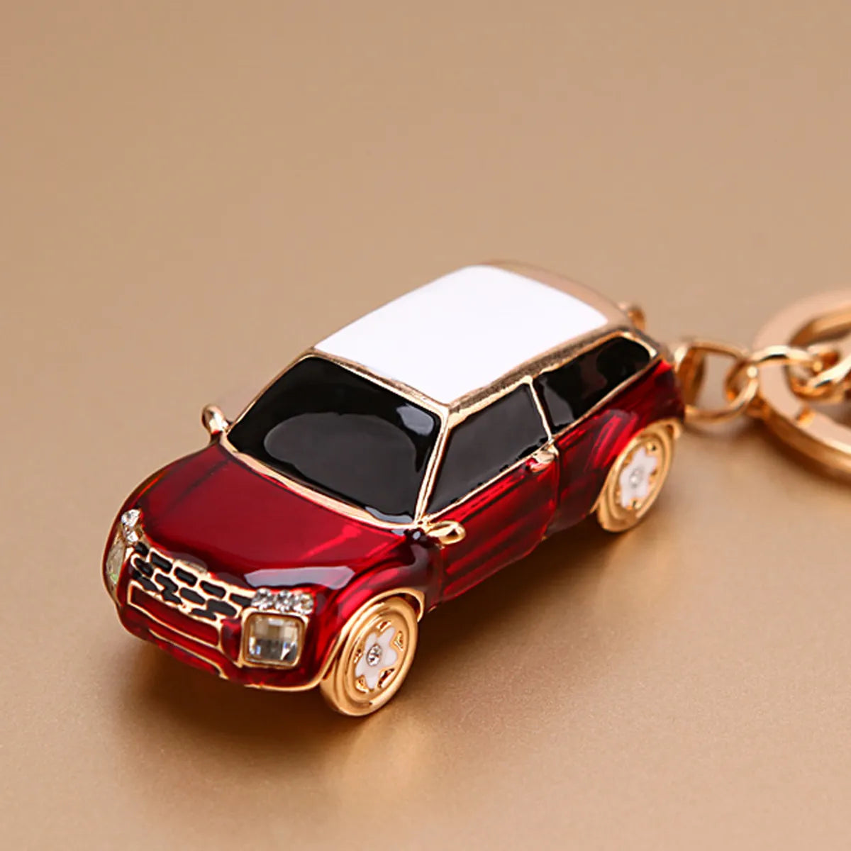 Cute Car Alloy Plating Inlay Rhinestones Unisex Keychain 1 Piece