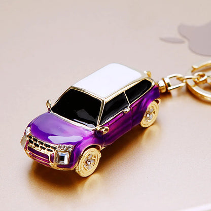 Cute Car Alloy Plating Inlay Rhinestones Unisex Keychain 1 Piece