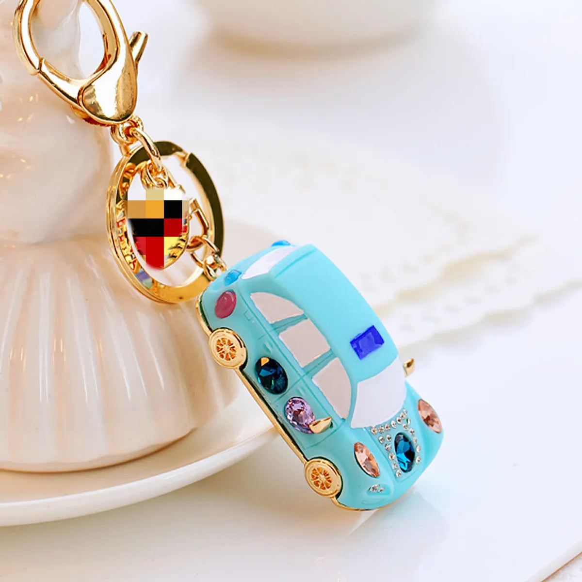 Cute Car Alloy Plating Inlay Rhinestones Unisex Keychain 1 Piece