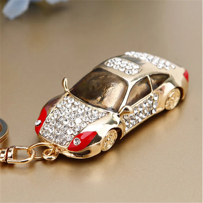 Cute Car Alloy Plating Inlay Rhinestones Unisex Keychain 1 Piece