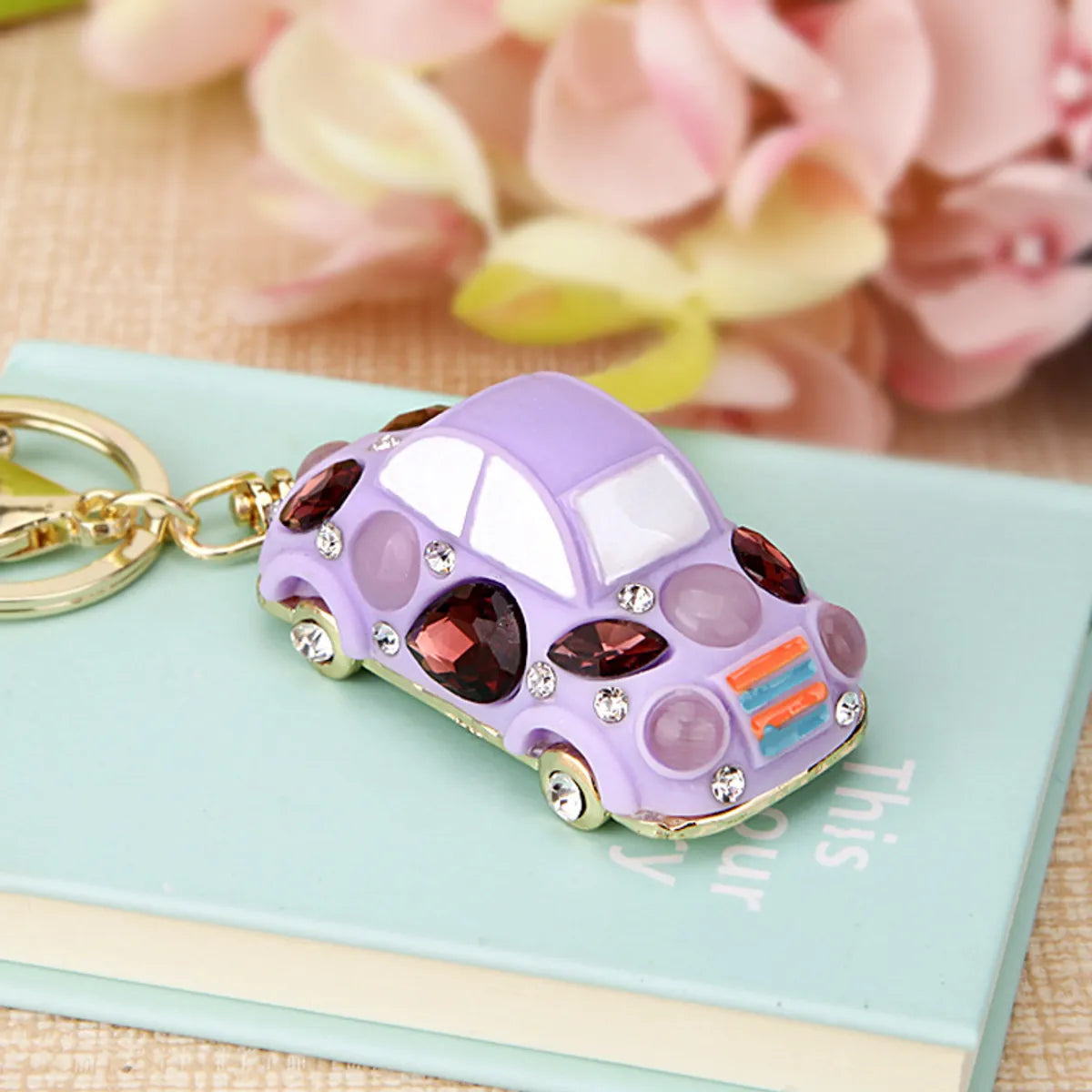 Cute Car Alloy Plating Inlay Rhinestones Unisex Keychain 1 Piece