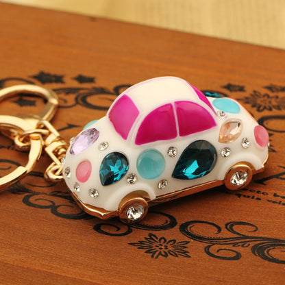 Cute Car Alloy Plating Inlay Rhinestones Unisex Keychain 1 Piece