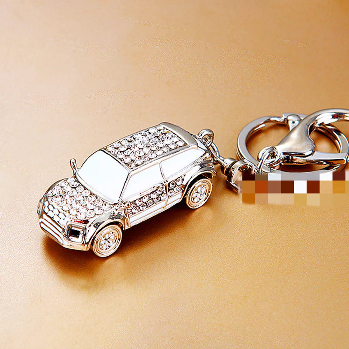 Cute Car Alloy Plating Inlay Rhinestones Unisex Keychain 1 Piece