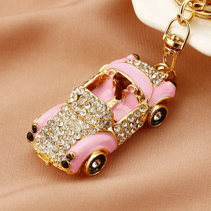 Cute Car Alloy Plating Inlay Rhinestones Unisex Keychain 1 Piece