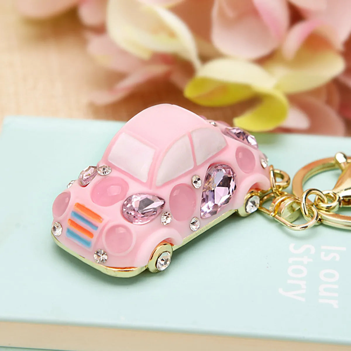 Cute Car Alloy Plating Inlay Rhinestones Unisex Keychain 1 Piece