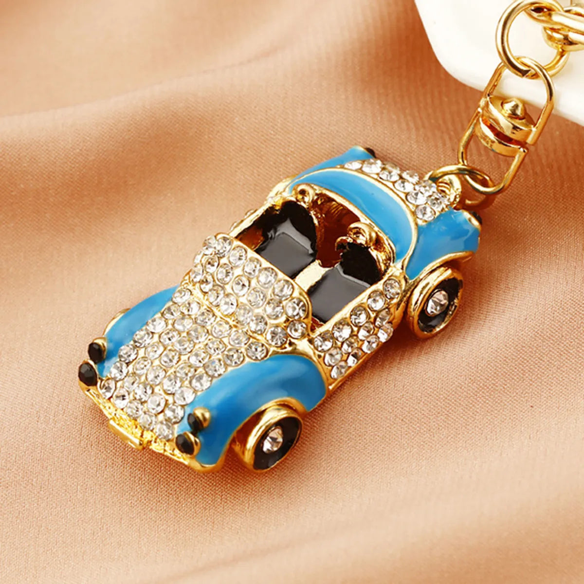 Cute Car Alloy Plating Inlay Rhinestones Unisex Keychain 1 Piece