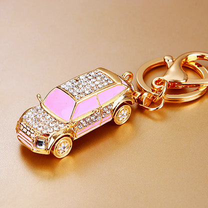 Cute Car Alloy Plating Inlay Rhinestones Unisex Keychain 1 Piece