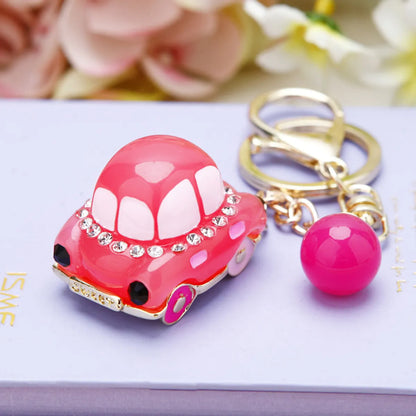 Cute Car Alloy Plating Inlay Rhinestones Unisex Keychain 1 Piece