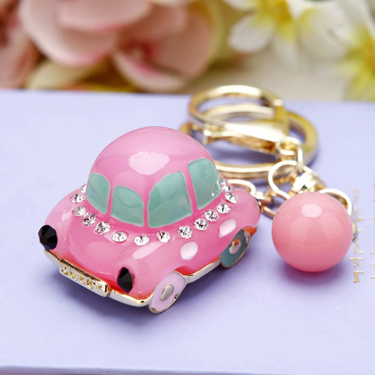 Cute Car Alloy Plating Inlay Rhinestones Unisex Keychain 1 Piece