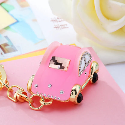 Cute Car Alloy Plating Inlay Rhinestones Unisex Keychain 1 Piece