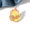 Cute Cartoon Alloy Brooch Pin With English Letter And Small Flame Design For Unisex Decorative Wear