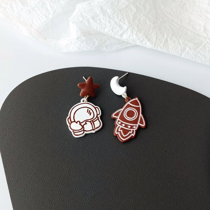 Cute Cartoon Alloy Enamel Ear Studs