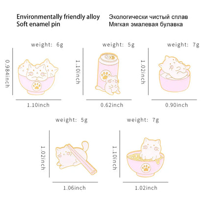 Cute Cartoon Animal Alloy Drip Brooch Creative Stack Arhat Cat Shape Clothes Bag Brooch