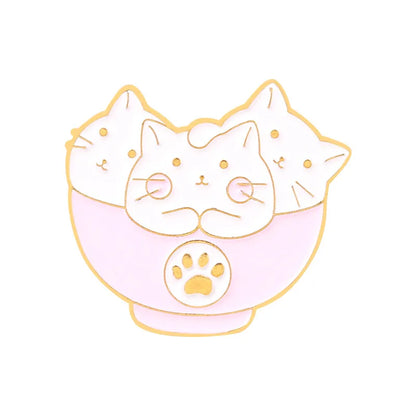 Cute Cartoon Animal Alloy Drip Brooch Creative Stack Arhat Cat Shape Clothes Bag Brooch