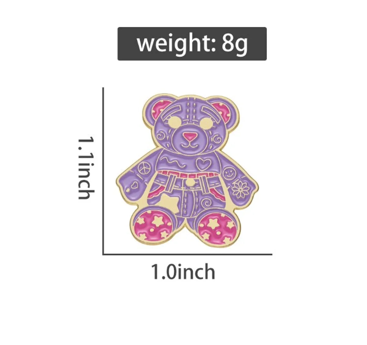 Cute Cartoon Bear Alloy Plating Unisex Brooches