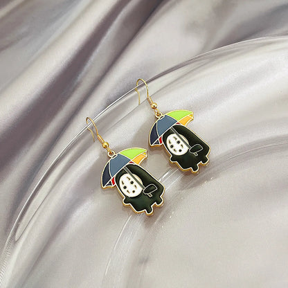 1 Pair Cute Cartoon Character Enamel Alloy Drop Earrings