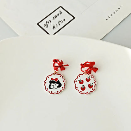 Cute Cartoon Character Alloy Enamel Drop Earrings