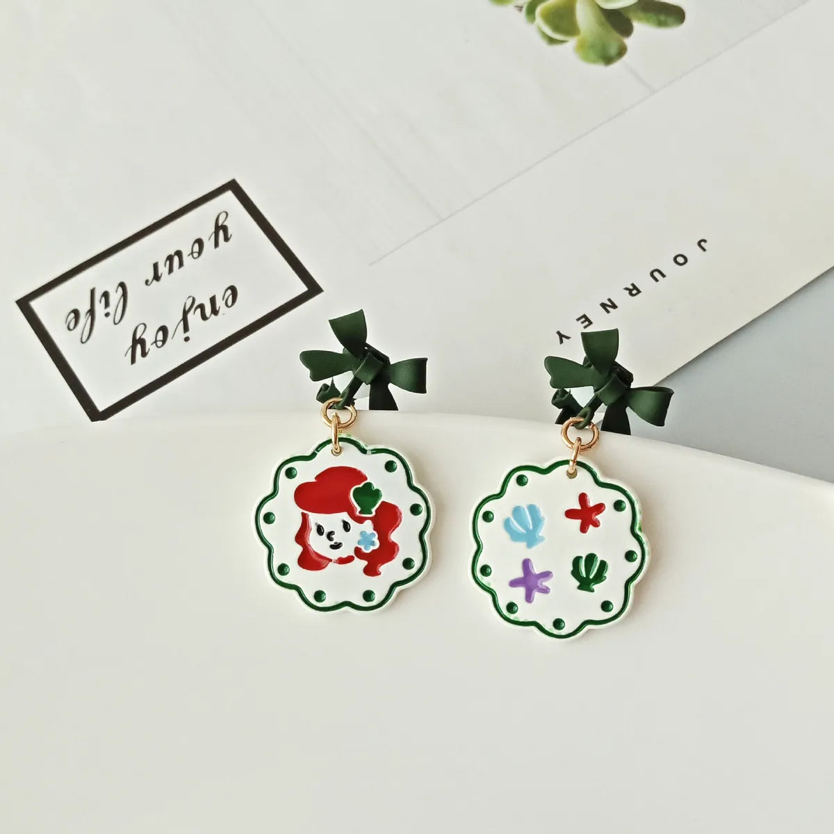 Cute Cartoon Character Alloy Enamel Drop Earrings