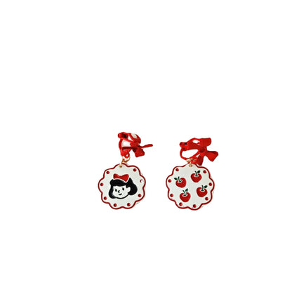 Cute Cartoon Character Alloy Enamel Drop Earrings