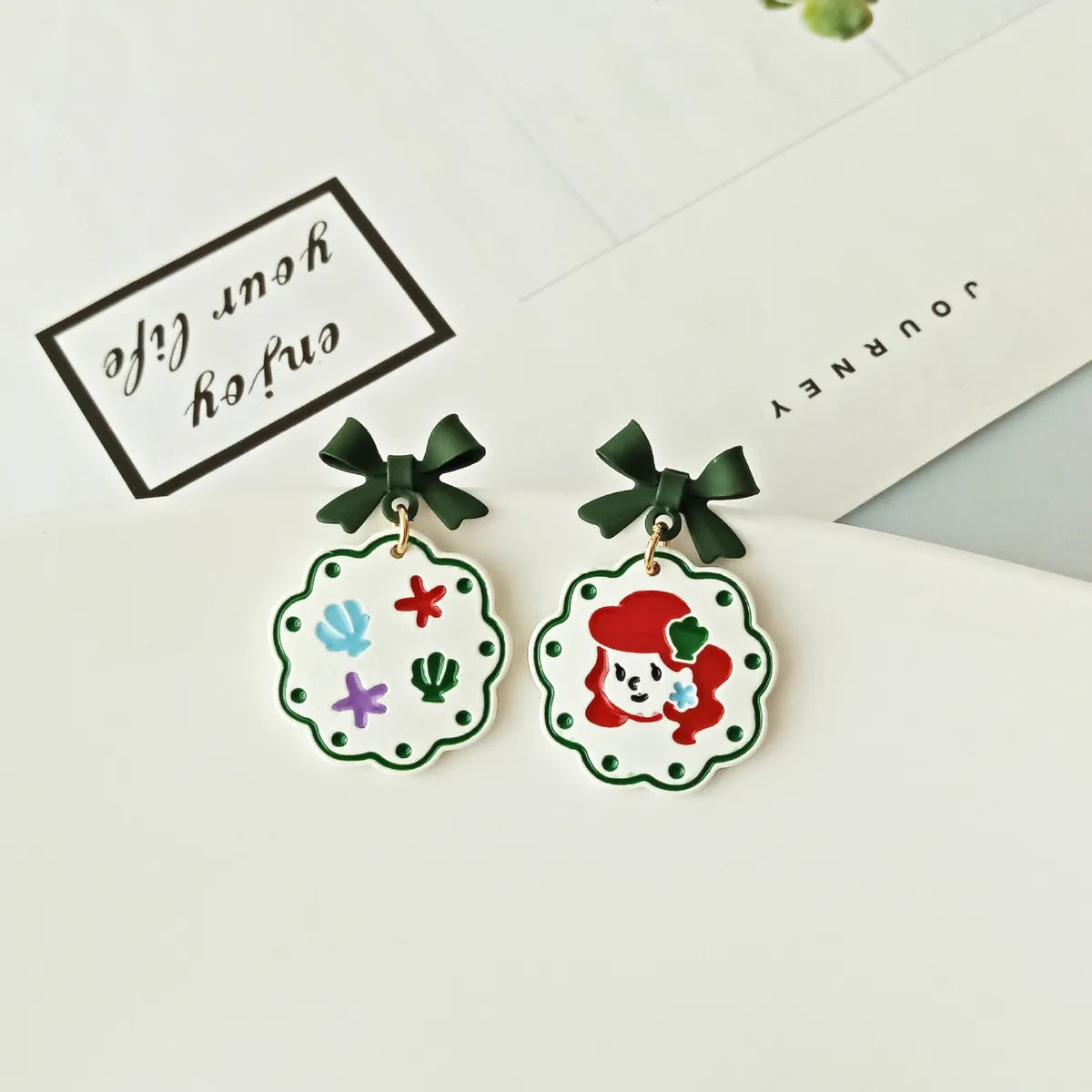 Cute Cartoon Character Alloy Enamel Drop Earrings