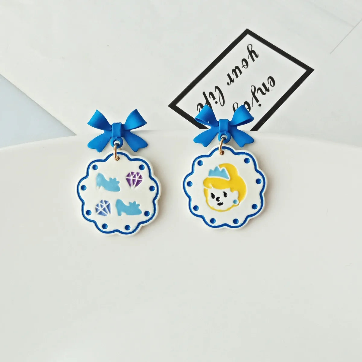 Cute Cartoon Character Alloy Enamel Drop Earrings