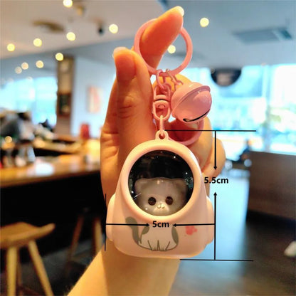 Cute Cartoon Character Bear Cat Pvc Plastic Women'S Keychain