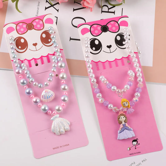 Cute Cartoon Character Resin Beaded Kid's Necklace 1 Piece