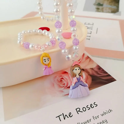 Cute Cartoon Character Resin Beaded Kid's Necklace 1 Piece