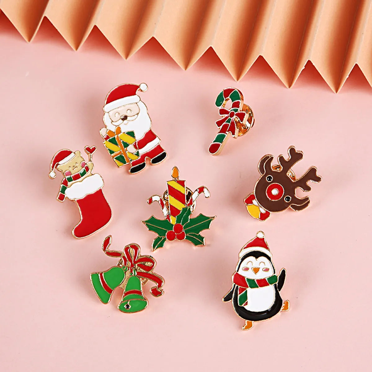 Cute Cartoon Character Santa Claus Elk Zinc Alloy Plating Unisex Brooches