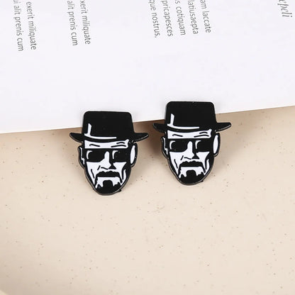 Cute Cartoon Character Shape Black White Alloy Brooch