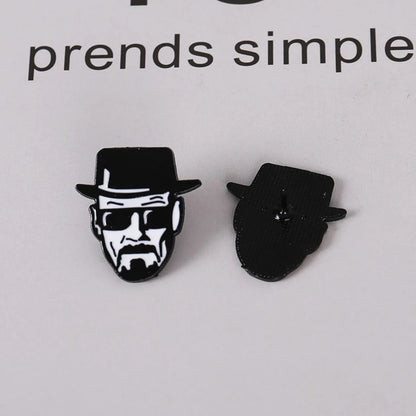 Cute Cartoon Character Shape Black White Alloy Brooch