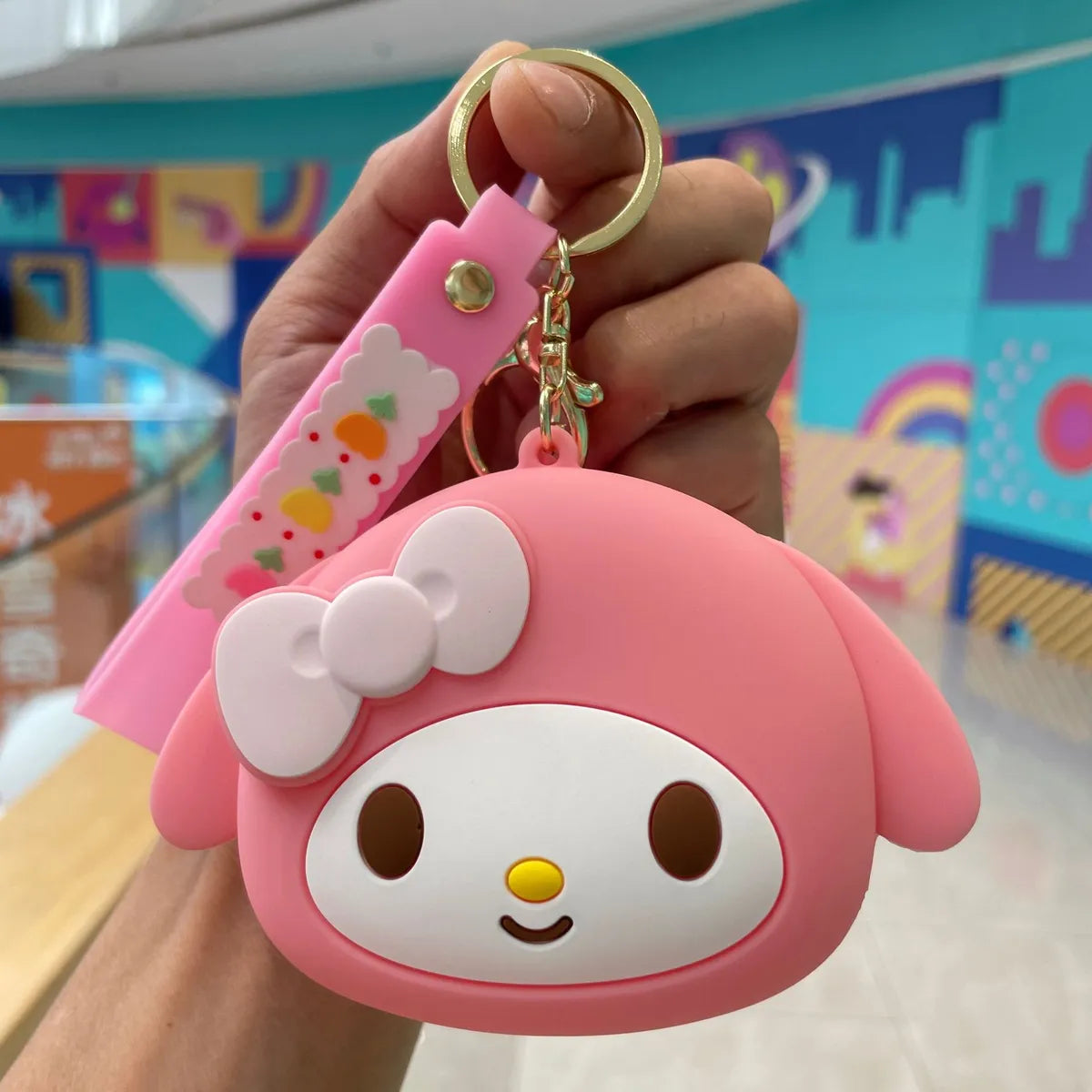 Cute Cartoon Character Silica Gel Women'S Keychain