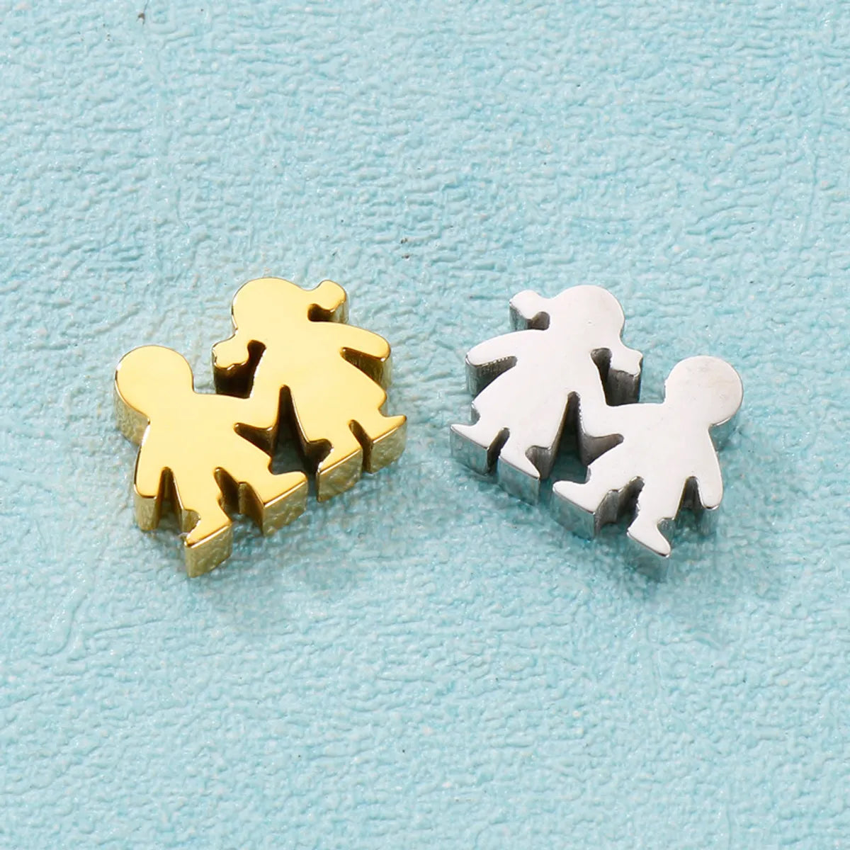 1 Piece Stainless Steel 18K Gold Plated Cartoon Character