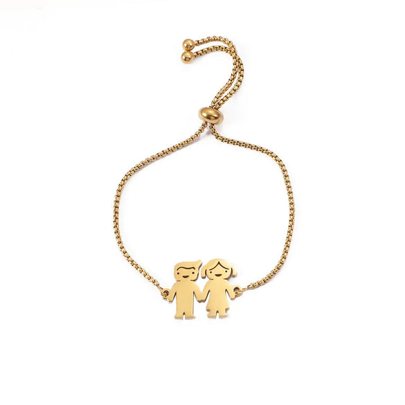 Cute Cartoon Character Customization Laser Engraving Titanium Steel Bracelets In Bulk