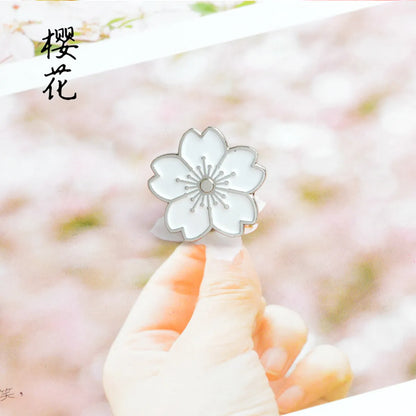 Cute Cartoon Cherry Blossom Solid Color Alloy Brooch