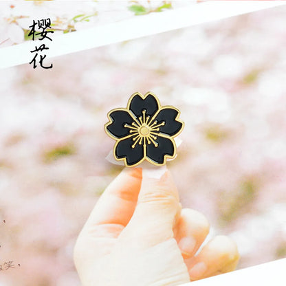 Cute Cartoon Cherry Blossom Solid Color Alloy Brooch