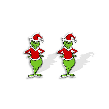 Cute Cartoon Christmas Hat Christmas Tree Arylic Epoxy Christmas Women'S Earrings 1 Pair