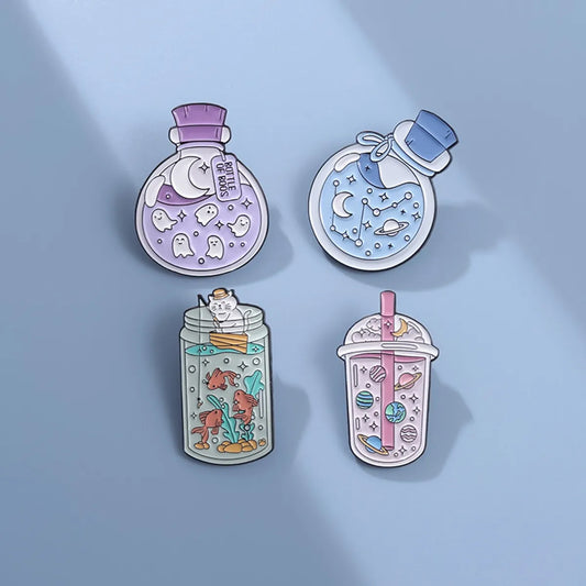 Cute Cartoon Cup Alloy Plating Unisex Brooches