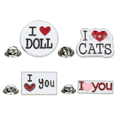 Cute Cartoon I Love You Text Brooch Bag Clothes Decoration Pin Badge