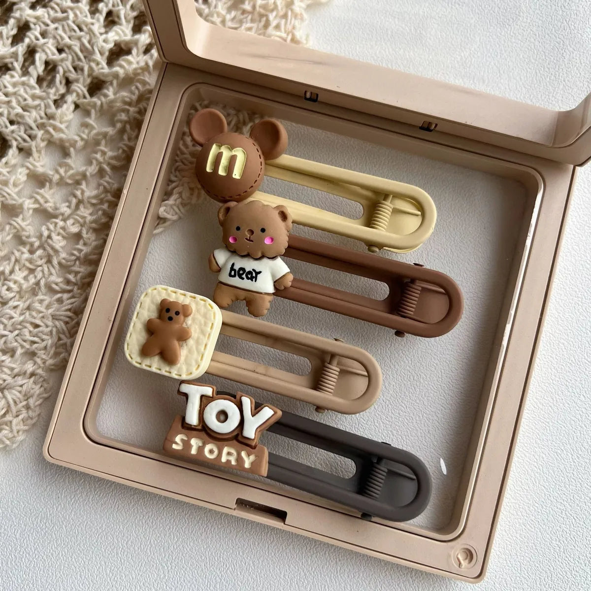 Cute Cartoon Metal Hair Clip 4 Pieces