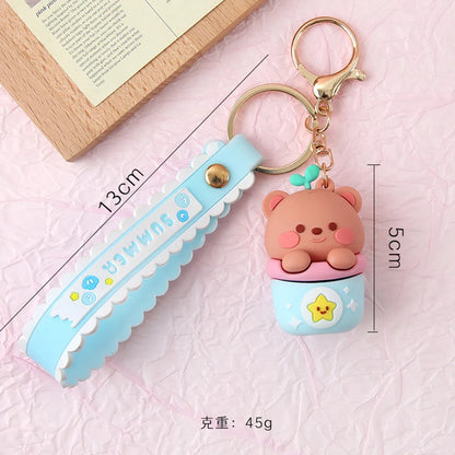 Cute Cartoon Plastic Unisex Bag Pendant Keychain