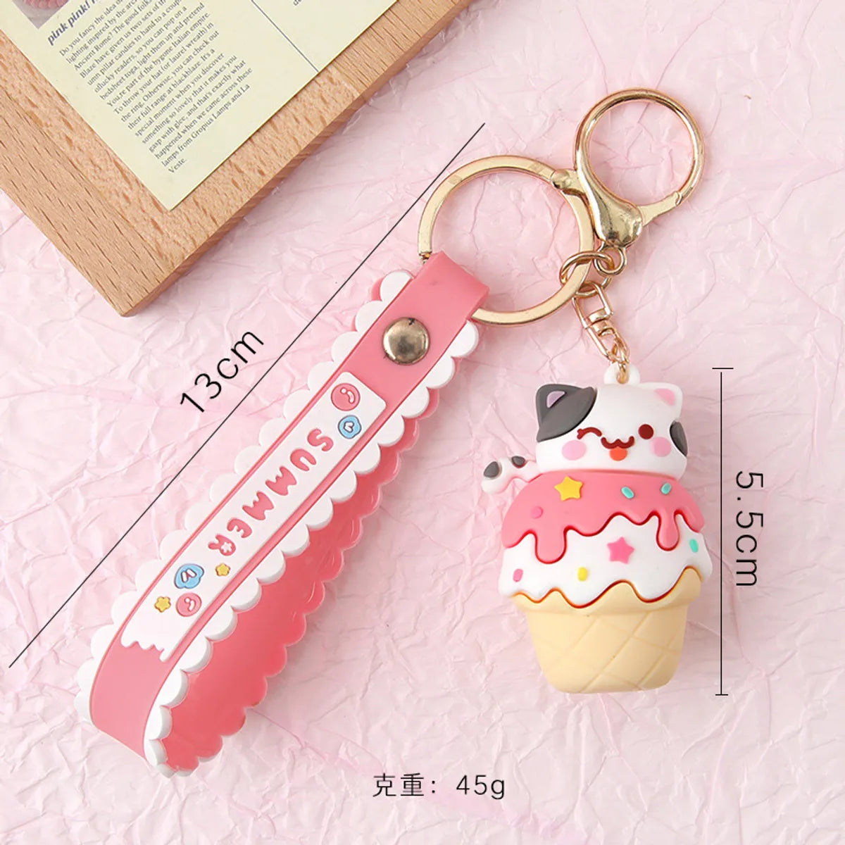 Cute Cartoon Plastic Unisex Bag Pendant Keychain