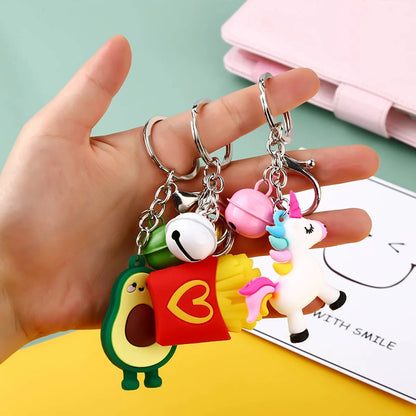 Cute Cartoon Plastic Unisex Bag Pendant Keychain