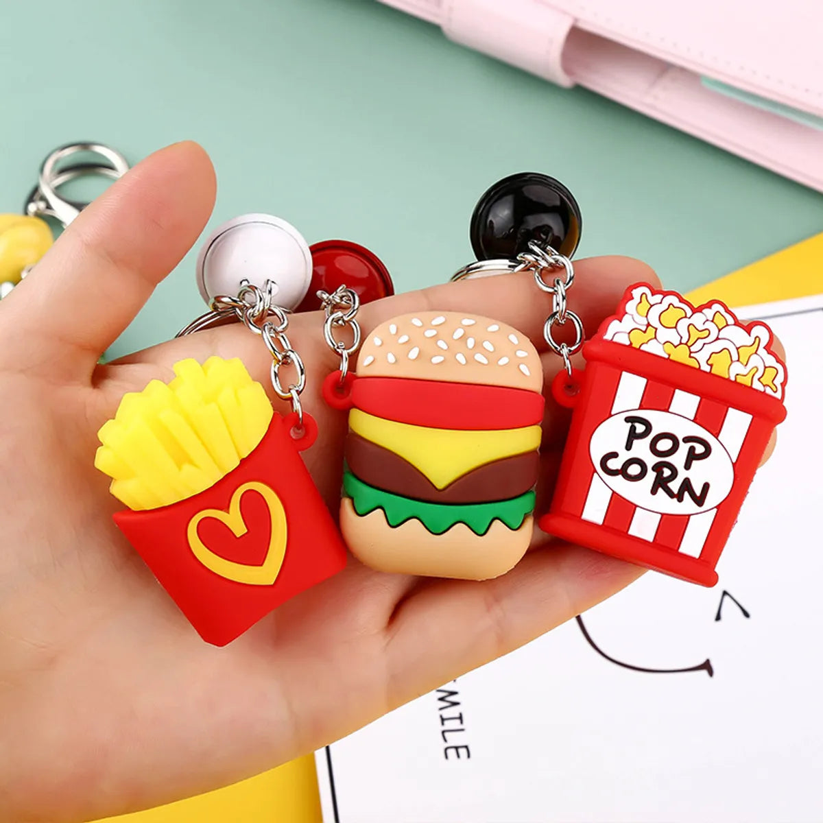 Cute Cartoon Plastic Unisex Bag Pendant Keychain