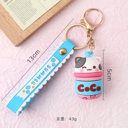 Cute Cartoon Plastic Unisex Bag Pendant Keychain