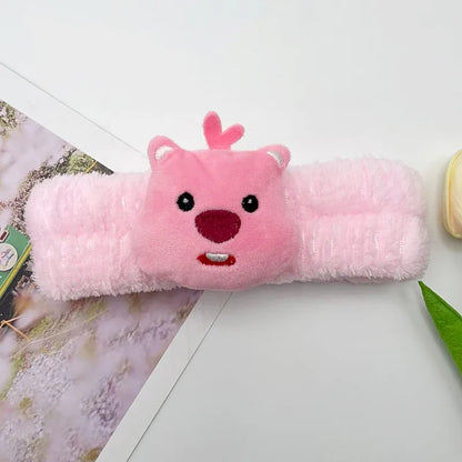 Cute Cartoon Ruby Plush Face Washing Headband Female Sweet Non-Slip Hair Pressing Beaver Headband Hair Clip Hair Band Headdress