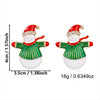 Cute Cartoon Snowman Stud Earrings With Scarf And Hat Rhinestone Electroplated Alloy Earrings With Stainless Steel Posts For Women
