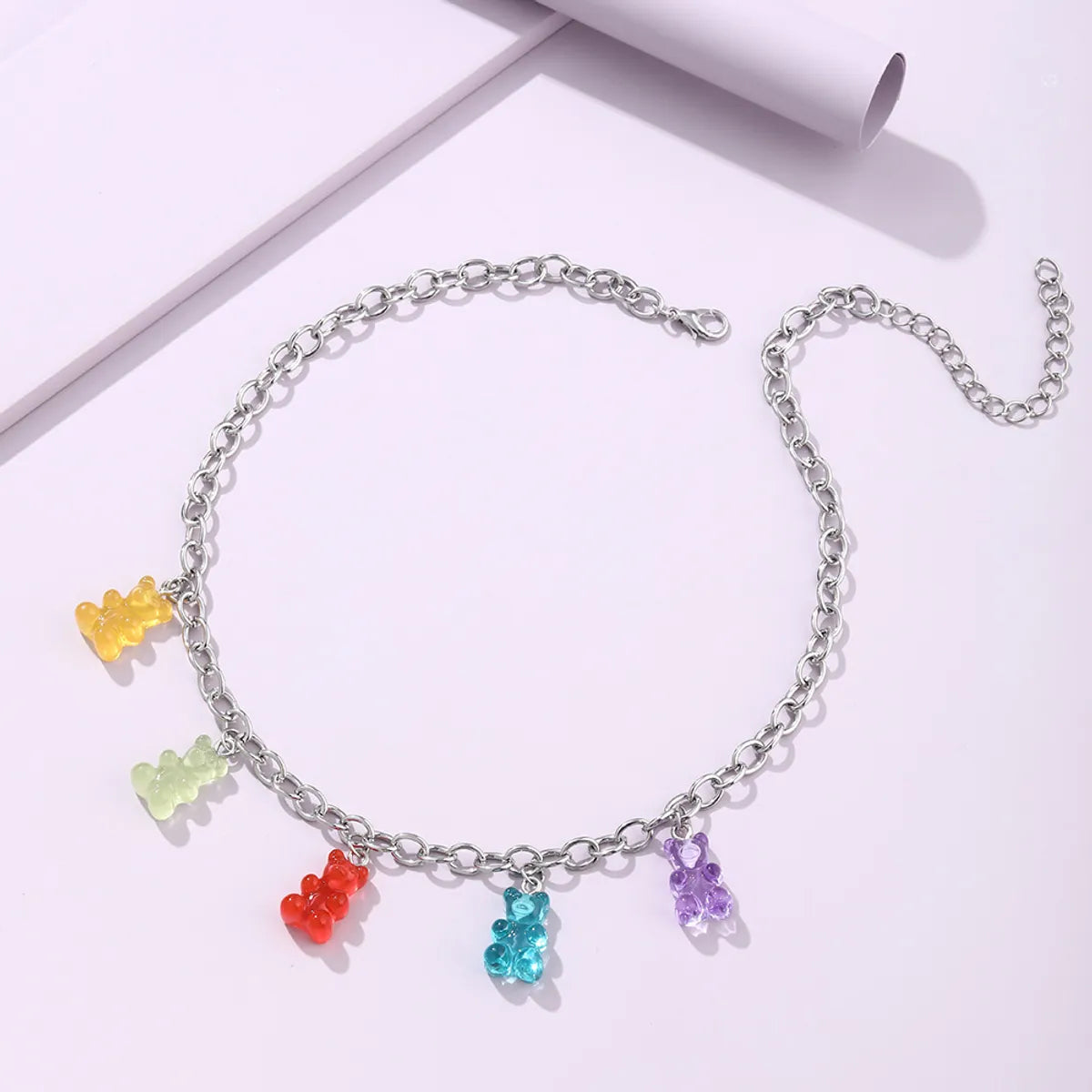 Cute Cartoon Transparent Bear Pendant Necklace Wholesale Gooddiy